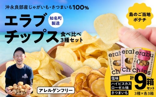 erabu chips 食べ比べ 9箱（3種×各3箱）セット　C068-004-09