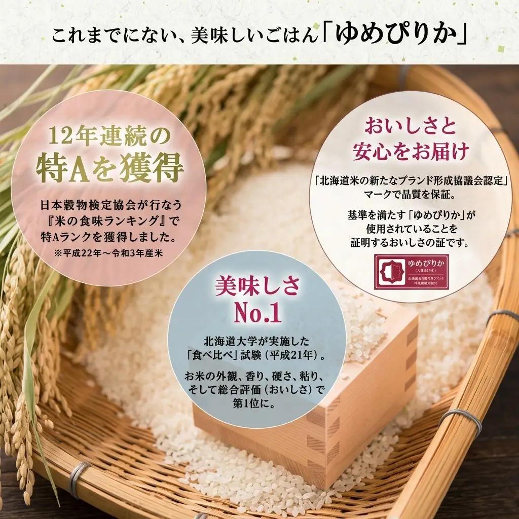 ゆめぴりか 無洗米 特A 北海道産 ゆめぴりか【5kg】【定期便 12ヶ月連続12回】