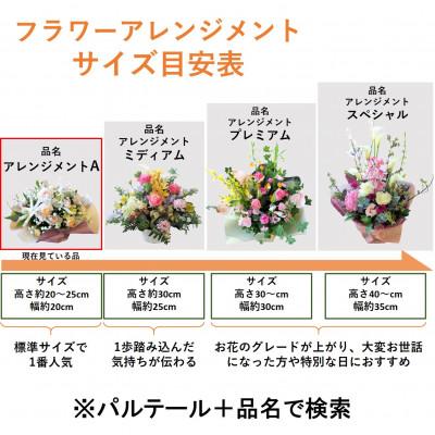 ふるさと納税 北上市 【レッド系】季節のフラワーアレンジメントA |  | 01