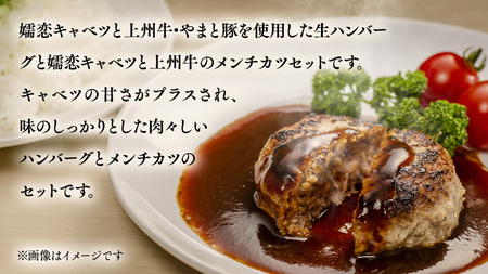 嬬恋キャベツのハンバーグ＆上州牛キャベツメンチカツ・コロッケセット ハンバーグ メンチカツ 惣菜 セット 洋食 [AH003tu]