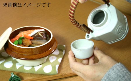 【美濃焼】高田焼 駅弁 容器 セット (白色) 針金つる【まる忠】 土瓶 セット 美濃焼 高田焼 焼き物 お弁当 駅弁 炊き込みご飯 鉄道 釜飯 [TCN012]
