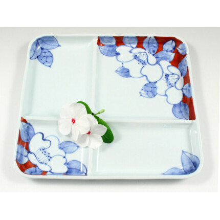 有田焼 One Plate 1+3 椿(赤) 三光堂 A20-400_イメージ4