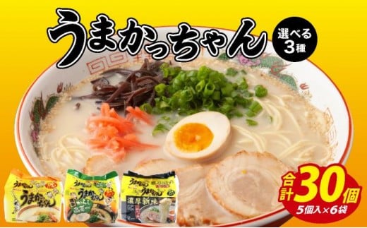 
                  【味が選べる】うまかっちゃん 定番とんこつ味 濃厚新味 からし高菜風味 合計30袋 VY009-11
                