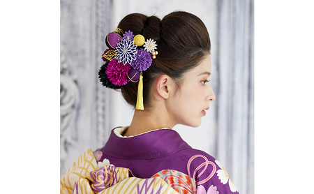Arenca 百花八重菊 No.8356 髪飾り かんざし 花 和装 着物 ドレス 造花飾り ヘアアクセサリー フラワー 卒業式 卒園式 入園式 入学式 成人式 結婚式 東京 墨田区 オレンジ