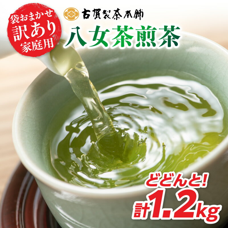 【ふるさと納税】古賀製茶本舗 訳ありご家庭用八女茶煎茶 どどんと1.2キロ 八女茶 お茶 煎茶 大容量 訳あり たっぷり 緑茶 美味しい 老舗 九州 福岡 八女市