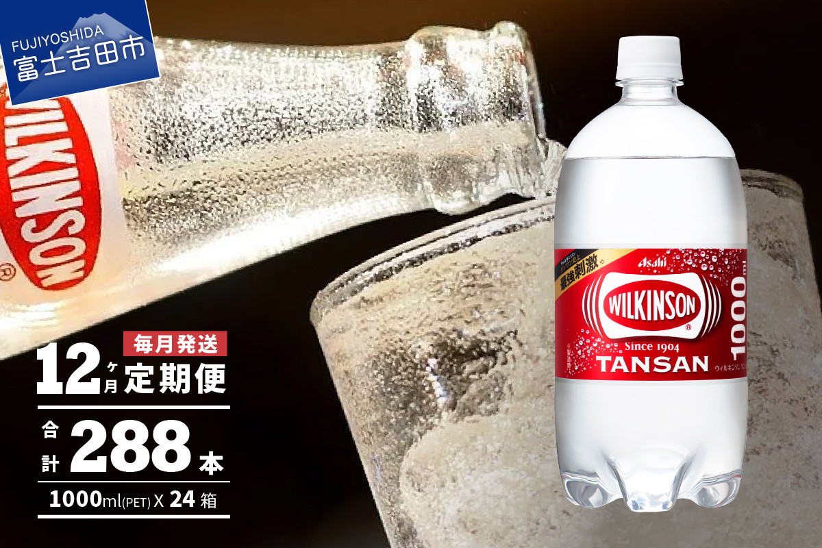 
【12ヶ月お届け！】炭酸水 ウィルキンソン タンサン PET1L×2箱 (24本入) 定期便 12回 アサヒ 強炭酸水 炭酸 炭酸飲料 水 炭酸水ウィルキンソン
