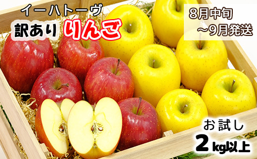 イーハトーヴ 訳あり りんご お試し （2kg以上）セット 《8月中旬～9月に発送予定/予約受付》 【005-9】
