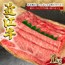 【ふるさと納税】 近江牛 すき焼き しゃぶしゃぶ用 1kg 冷凍 牛肉 黒毛和牛 肩ロース ウデ 食べ比べ すきやき ブランド 肉 三大和牛 黒毛和牛 贈り物 ギフト 滋賀県 竜王町 岡喜