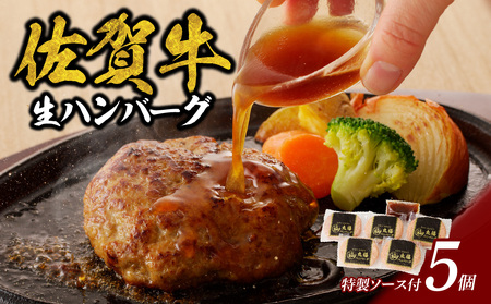丸福 ハンバーグ 5個（6月配送）／ 佐賀牛 ハンバーグ 【A113-06】
