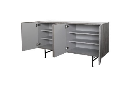 セロ 150サイドボード ダークグレイ【リビングボード 収納 家具 完成品】(H062275)