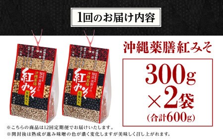 薬膳みそ 【全12回定期便】沖縄薬膳紅みそ 計600g (300g×2個)  BCBU016 味噌