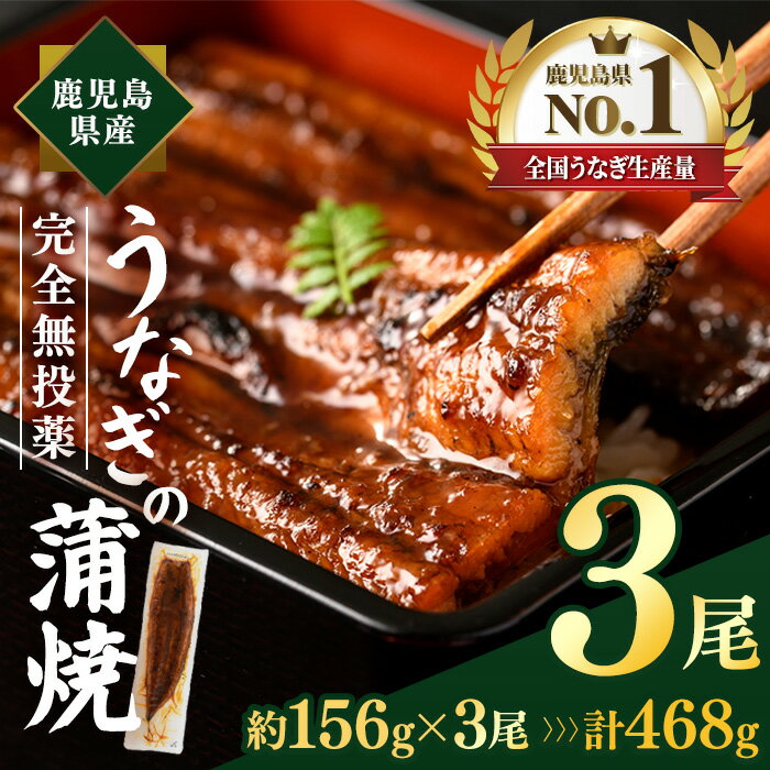 【ふるさと納税】鹿児島県産うなぎ蒲焼 (計約468g / 約156g×3尾) 鰻 ウナギ うなぎ うな重 鹿児島県産 冷凍 【株式会社薩摩川内鰻】