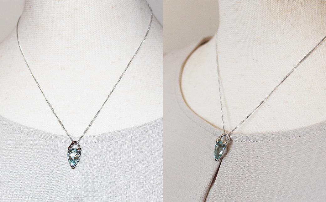 アクアマリン ペンダント 3.0ct K10WG （24073）