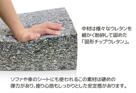 極厚 ウレタン クッション 合皮レザー 座布団_ブラック【G0472】