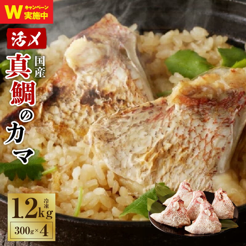 【ふるさと納税】国産 活〆養殖 真鯛のカマ 合計1.2kg（300g×4パック） 冷凍 真空パック 塩焼き 煮付け 酒蒸し 鯛めし 食品 魚 お取り寄せ お取り寄せグルメ 大阪府 泉佐野市 送料無料 南予CP