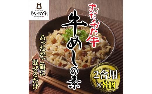 【偶数月にお届け】むなかた牛 牛めしの素 8個セット定期便【すすき牧場】_HB0122