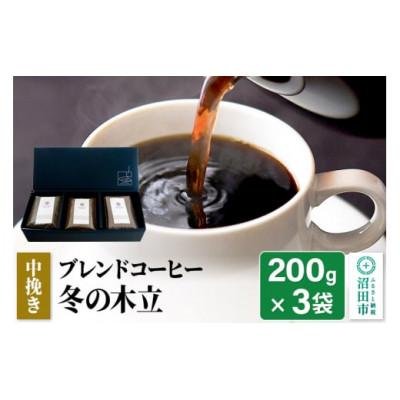 ふるさと納税 沼田市 冬季限定 ブレンドコーヒー【中挽き】「冬の木立」200g×3袋 土田商店