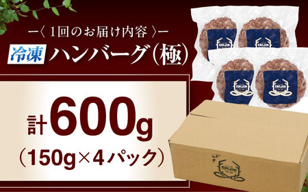 【全12回定期便】鹿肉 ハンバーグ 極 4個  ジビエ  手作り 惣菜 簡単調理 赤身 冷凍配送 北海道 [AJAO105]