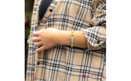 黄金快適ライフ☆パワーストーンブレスレット(金運04)･6mm玉 (20.4cm) 20.4cm