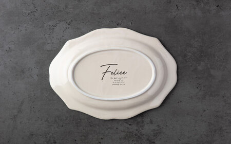 【美濃焼】fiorire-フィオリーレ-オーバルプレート 2枚セット（ivory×ivory）【Felice-フェリーチェ-藤田陶器】 皿 楕円皿 食器 [MBX136]