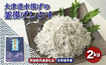 大津港水揚げの釜揚げしらす 2kg 茨城県共通返礼品 北茨城市 しらす しらす丼 国内 北茨城市 水揚げ 新鮮 シラス 海鮮 冷凍 子ども カルシウム 減塩