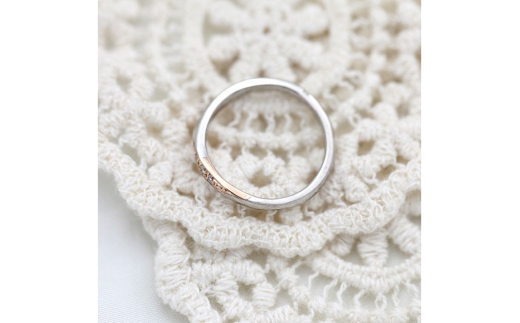 リング 結婚 指輪 PT100 プラチナ10％ K18PG ピンクゴールド 0.05ct 5～16号 【233-pt100pg】 [オーダーメイドジュエリーメイ 山梨県 韮崎市 20745470-b]