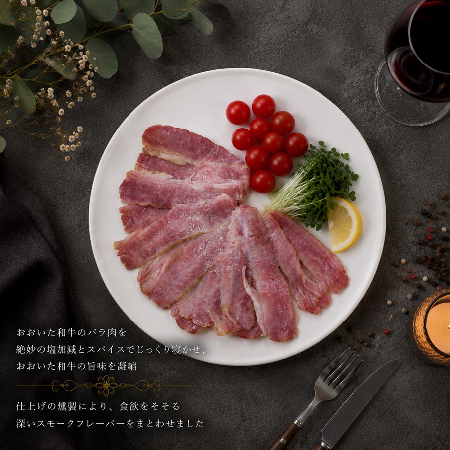 くにさきスモークビーフ 100g×2P / おおいた和牛バラ肉の燻製（国東市ふるさと納税限定品）_2804R-1