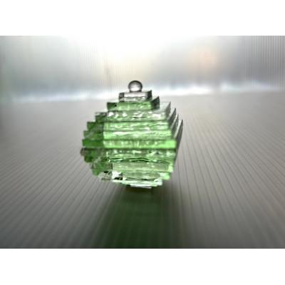 ふるさと納税 京丹後市 アンティーク ガラス細工の置物「なりたい自分に変わる【手のひらガラス】 黄緑」イメージカラーのギフト |  | 01