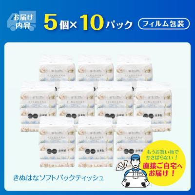 ふるさと納税 富士市 きぬはな ソフトティッシュ 50パック(5×10) ソフトパック ティッシュペーパー 日用品 |  | 02