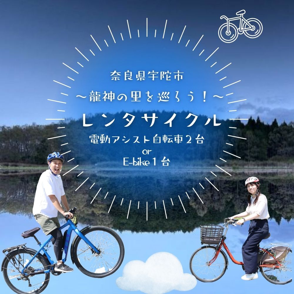 【ふるさと納税】【室生口大野駅発】電動レンタサイクル1日利用券（9:00～17:00）選べるペア利用（2台）または高性能E-bike ／ 宇陀 室生観光 電動自転車 観光 龍穴神社 アクセス サイクリング パワースポット 巡り 奈良県 宇陀市