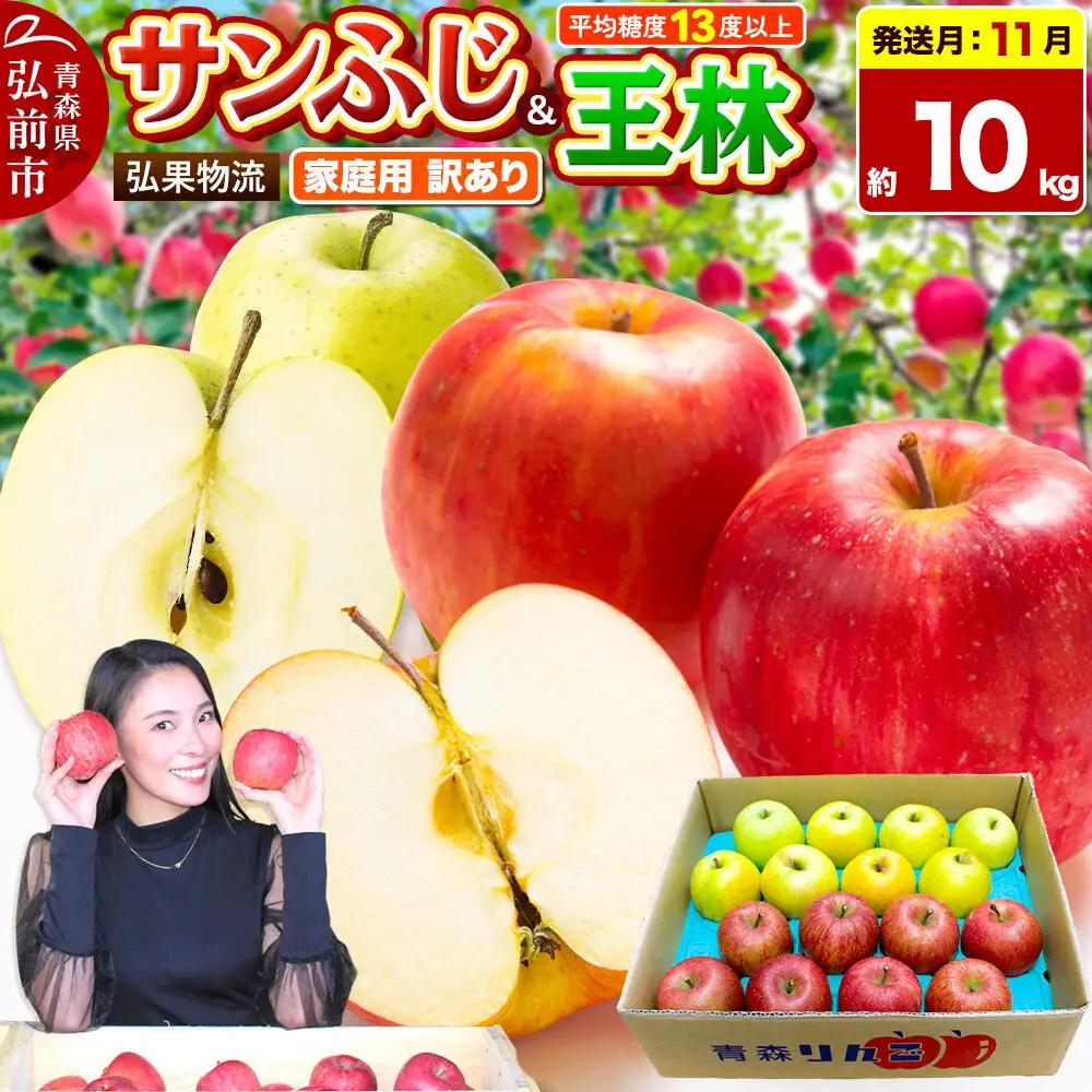 【26年11月発送】りんご サンふじ・王林 詰め合わせ【訳あり】約10kg 糖度13度以上 家庭用 青森県 弘前市