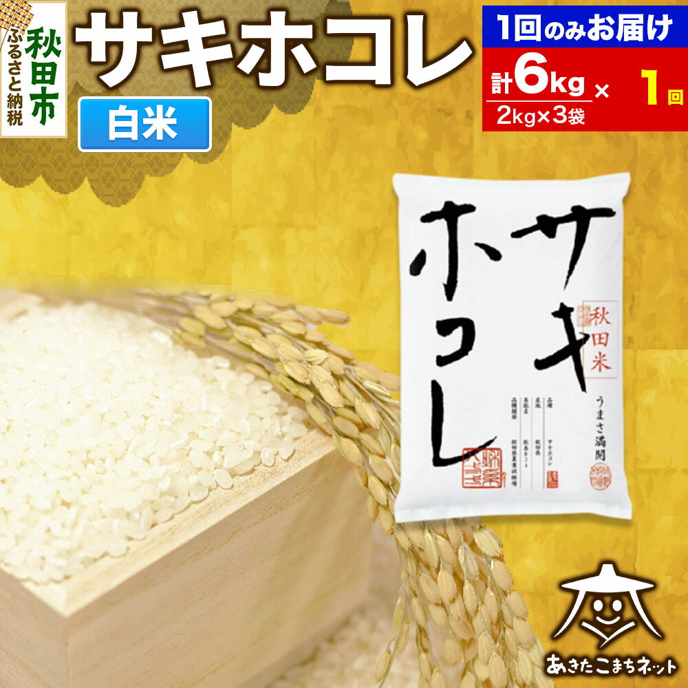 【ふるさと納税】サキホコレ 6kg (2kg×3袋) 秋田県産【白米】