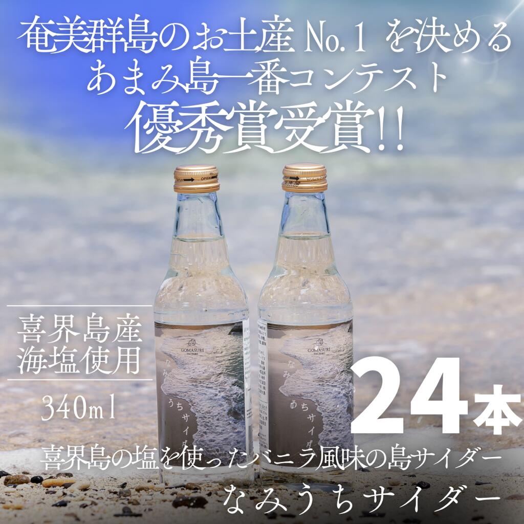 【ふるさと納税】喜界島の塩を使ったバニラ風味の島サイダー なみうちサイダー 340ml×24本 喜界島 土産 返礼品 ご当地 ギフト セット 鹿児島 奄美 送料無料 サイダー 清涼飲料水 炭酸飲料 ドリンク 塩サイダー 内祝い お返し ジュース 贈答 贈り物 プレゼント お歳暮 御歳暮