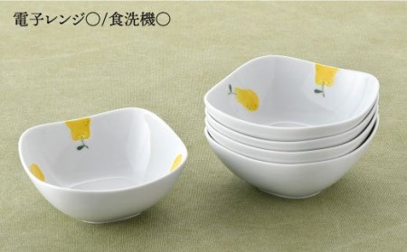 【波佐見焼】ラフランス 正角 ボウル 5点セット 食器 皿 【松幸陶芸】 [HB28] 波佐見焼