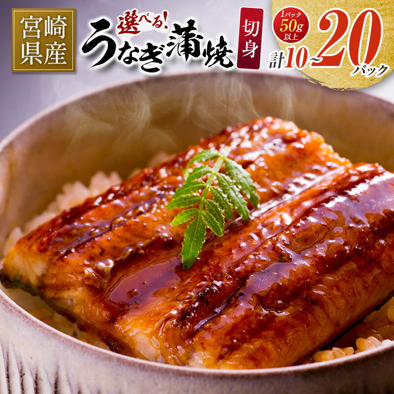 【ふるさと納税】宮崎県産 うなぎ 蒲焼 切身 10パック 20パック 計500g～1kg 個包装 国産 鰻 10枚 20枚