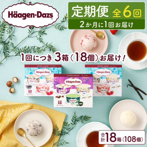 ＜全6回定期便・隔月＞ハーゲンダッツ『アソートボックス3箱セット(合計18箱)』アイスクリーム アイス スイーツ デザート_H0016-151