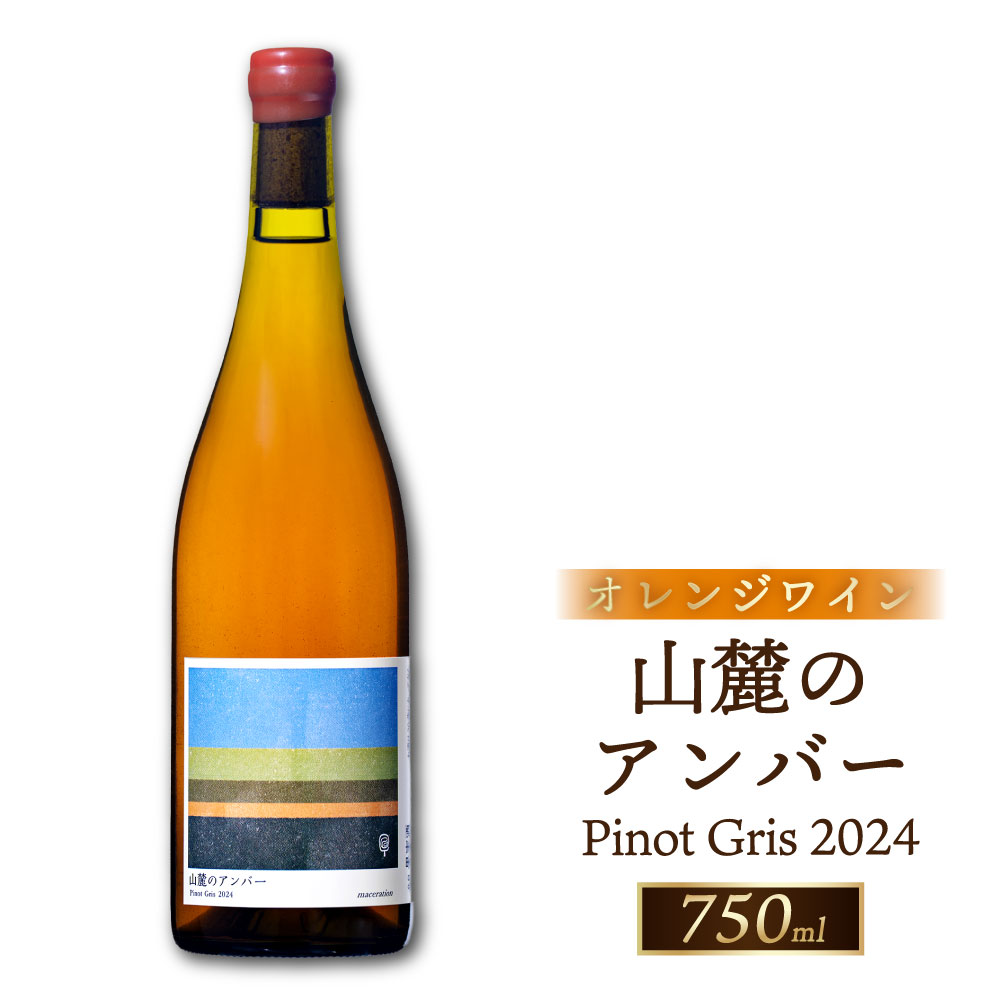 【ふるさと納税】オレンジワイン 山麓のアンバー Pinot Gris 2024 750ml 1本 アルコール分11.0% ワイン お酒 アルコール 飲料 飲酒 ぶどう ブドウ 葡萄 オレンジ 冷蔵 北海道 蘭越町 送料無料