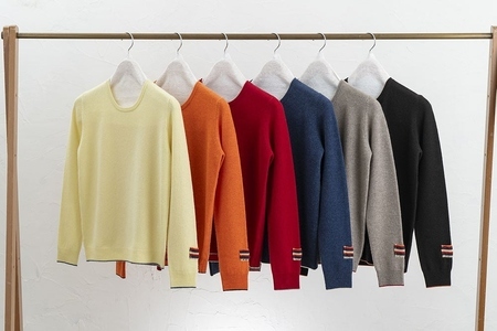 カシミヤ ニット セーター カシミヤ(コゲチャ )男性用サイズ:S(40)≪白田のカシミヤ≫ 