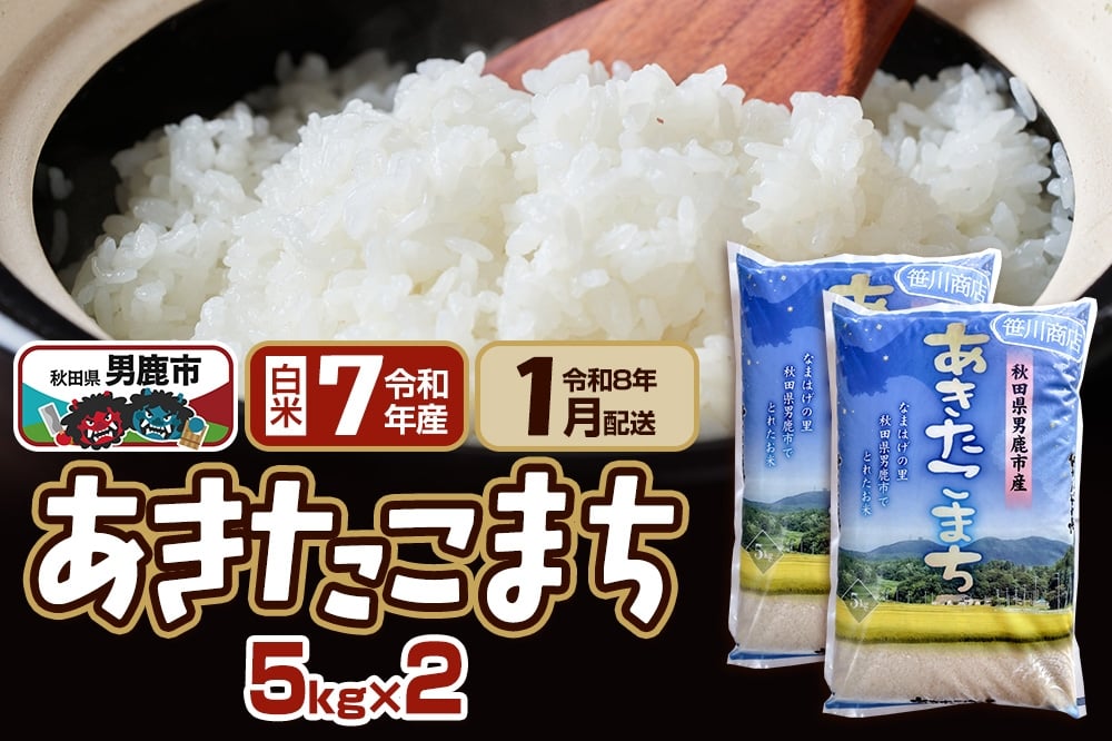 
            【先行受付・R8年1月お届け分】あきたこまち 精米 10kg(5kg×2袋) なまはげの里 秋田県男鹿市産 笹川商店 白米
          