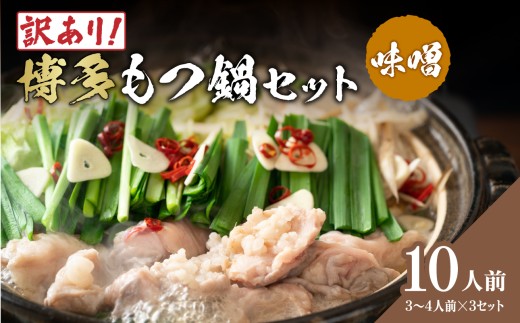 訳あり！博多味噌もつ鍋 10人前セット  鍋 なべ もつ もつ鍋 ホルモン 味噌 プリプリ 海鮮鍋 ちゃんこ鍋 化粧箱 福岡県 八女市