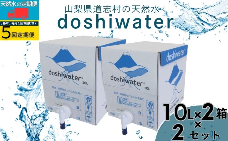 山梨　道志村の天然水　doshiwater 富士山系の大地の恵み　BIB80L(10?×2箱×2セット)【5回定期】