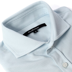 DJS-003 decollouomo メンズパイロットシャツ半袖（生地／コンコルド）サックスブルー／XLサイズ