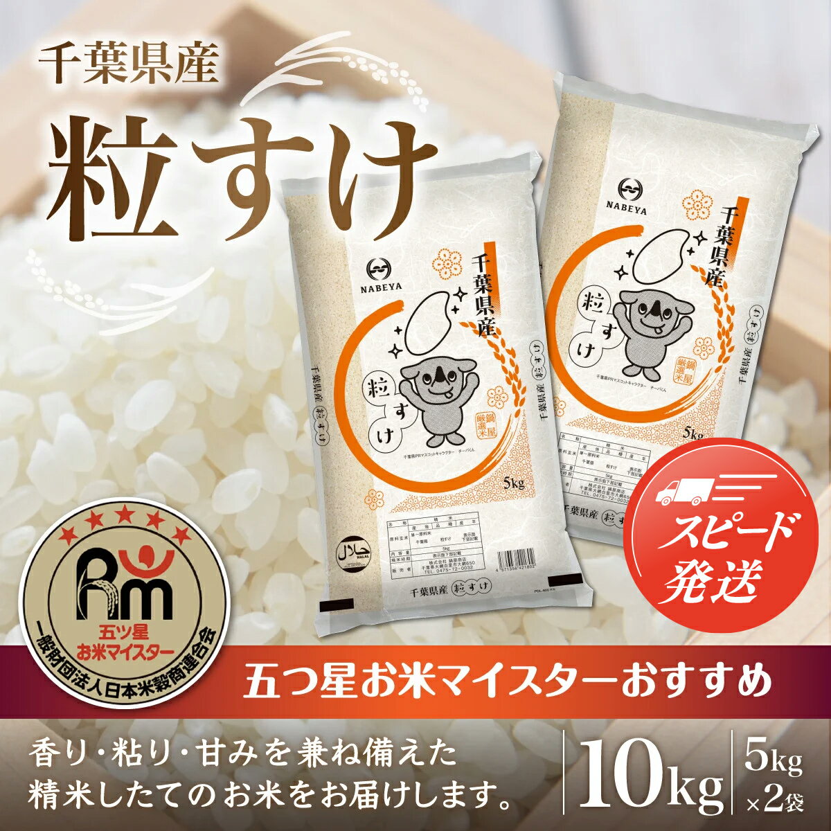 【ふるさと納税】【最短2～7営業日出荷】令和7年産 千葉県産粒すけ 精米 10kg (5kg×2袋)ふるさと納税 米 10kg 千葉県産 大網白里 コシヒカリ 精米 こめ 送料無料 E017