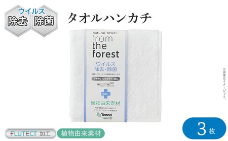 ウイルス除去・除菌加工タオルハンカチ(ホワイト×3枚) フルテクト ウイルス 99% 減少 特殊繊維 綿 コットン 生地 抗菌 除菌 無地 セット おしぼり マスク 吸水 防災 ホテル タオル 【m94-20】【マツイコーポレーション】