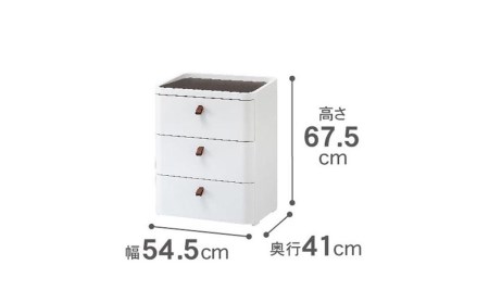 ロイヤルドロアー 543 幅54cm 3段 スリムタイプ 収納棚 キャビネット チェスト 収納ボックス 衣類収納 衣装ケース クローゼット キッチン 収納家具  【027S003】