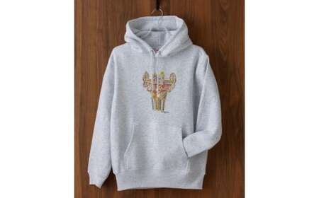 「旅する縄文」パーカー 十日町土器01 アッシュ ファッション メンズ レディース 裏起毛パーカー  Sサイズ