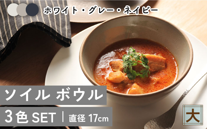 
                  【美濃焼】ソイル ボウル （大）3色セット【金正陶器】 食器 鉢 サラダボウル [MAK034]
                