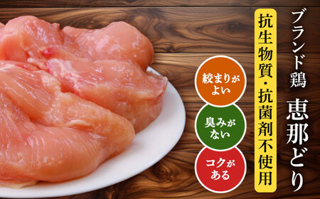 【6回定期便】【冷凍】恵那どり むね肉 小分け 10枚セット (約2.6㎏) 【トーノーデリカ】[TEZ007]