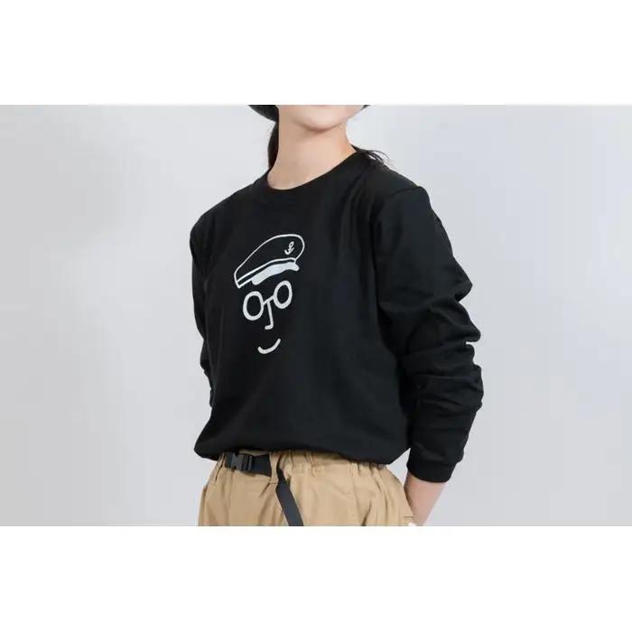 《2》【KEYMEMORY　鎌倉】セーラー帽イラストロングTシャツ　BLACK