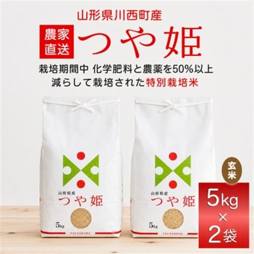 《先行予約》令和8年産　山形県産　つや姫　玄米　10kg(5kg×2)【1208104】